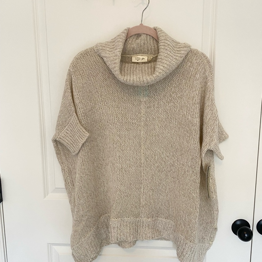 RD Style Cream Cowl Neck Sweater with Chunky Knit